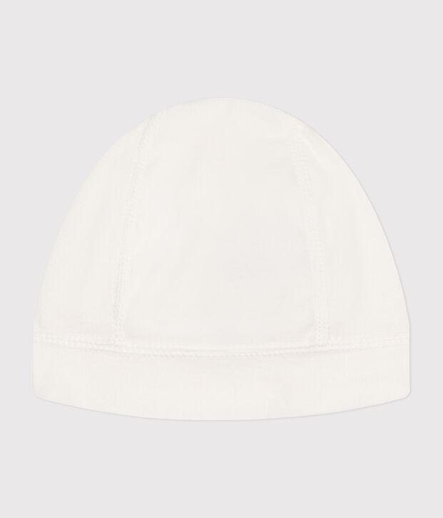 Gorro de punto para reci&eacute;n nacido blanco