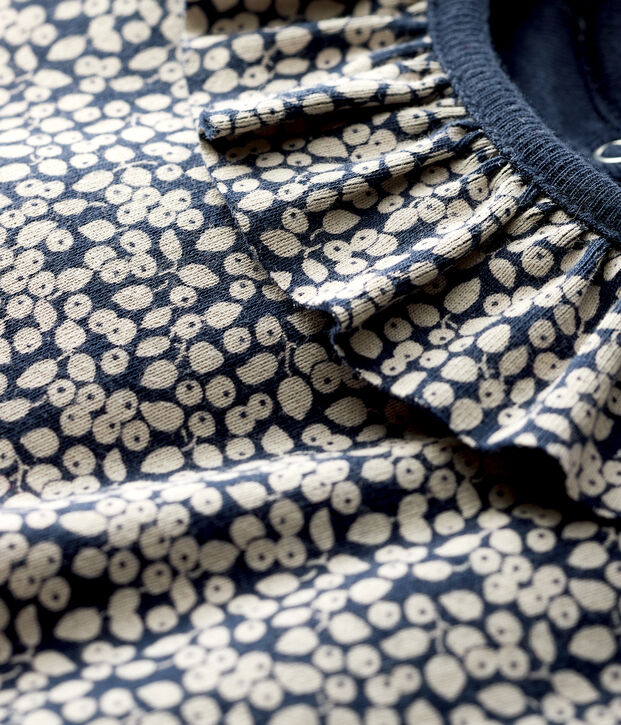 Blusa de manga larga para beb&eacute; ni&ntilde;a azul/blanco