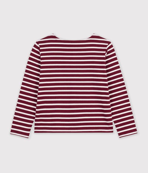 Marinera de algod&oacute;n para mujer rojo/blanco