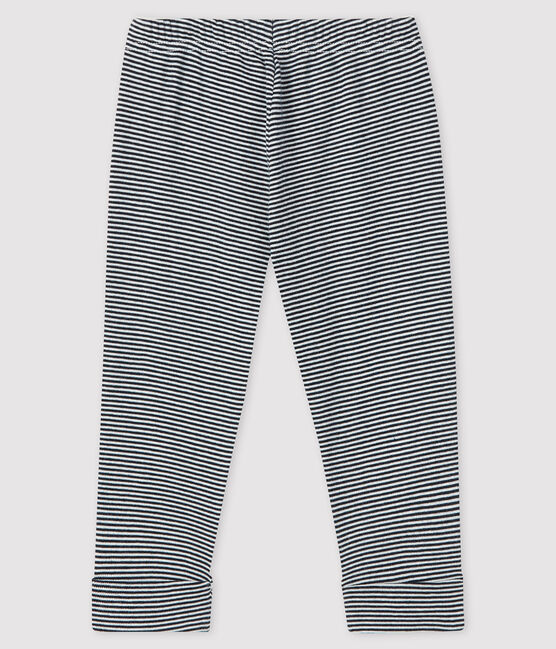 Pantalón mil rayas para bebé niña azul SMOKING/blanco MARSHMALLOW