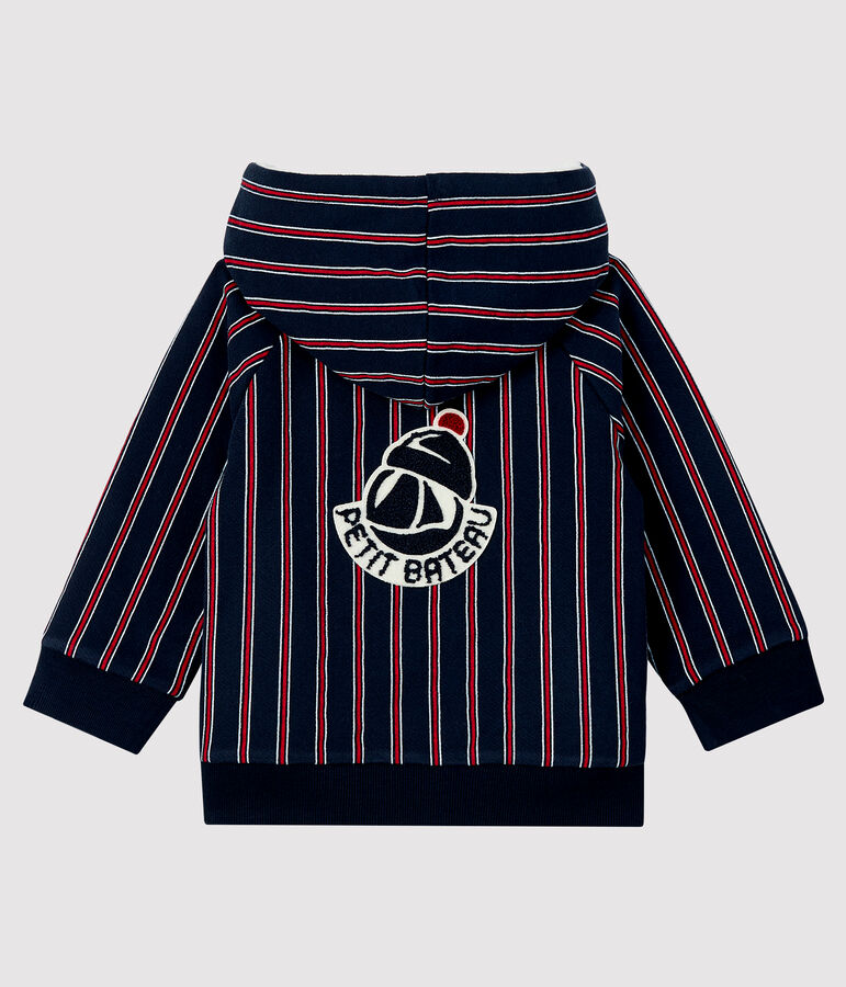 Sudadera con capucha para beb&eacute; ni&ntilde;o azul SMOKING/blanco MULTICO