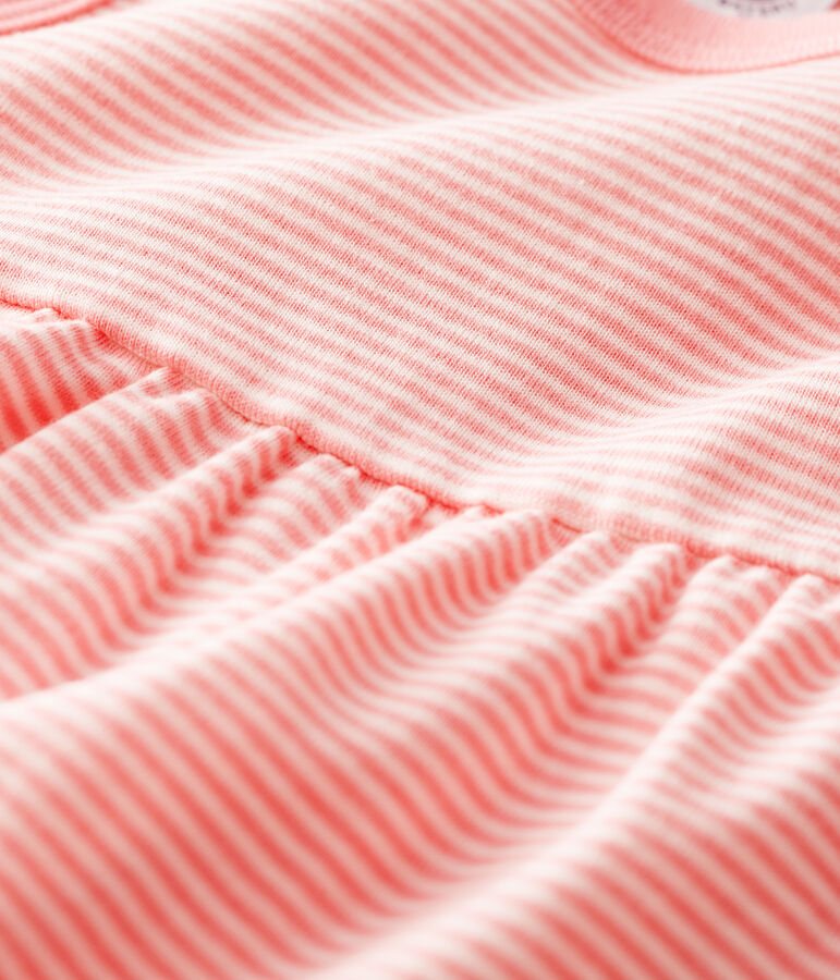 Vestido de rayas sin mangas de canal&eacute; de beb&eacute; ni&ntilde;a rosa/blanco