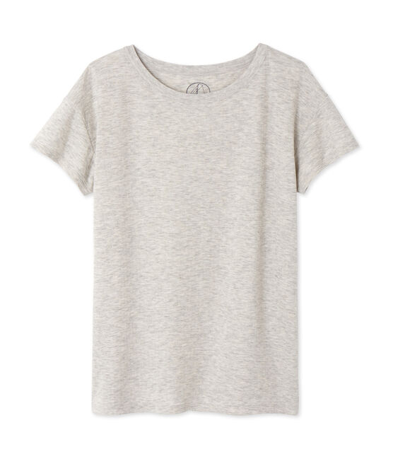 Camiseta maxi para mujer en túbico extrafino chiné gris BELUGA CHINE