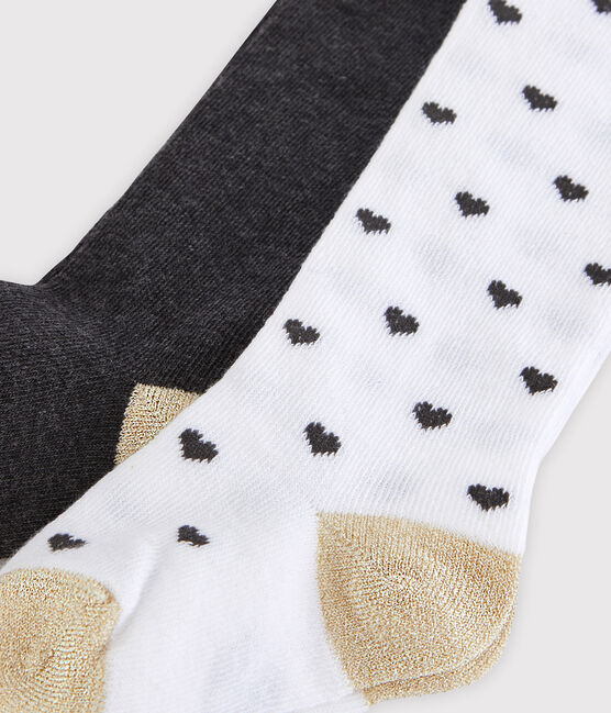 Lote de 2 pares de pantis para bebé niña blanco MARSHMALLOW/blanco MULTICO