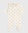 Pijama de terciopelo con abertura trasera y estampado de corazones dorados para bebé MILK/ DORE