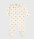 Pijama de terciopelo con abertura trasera y estampado de corazones dorados para bebé