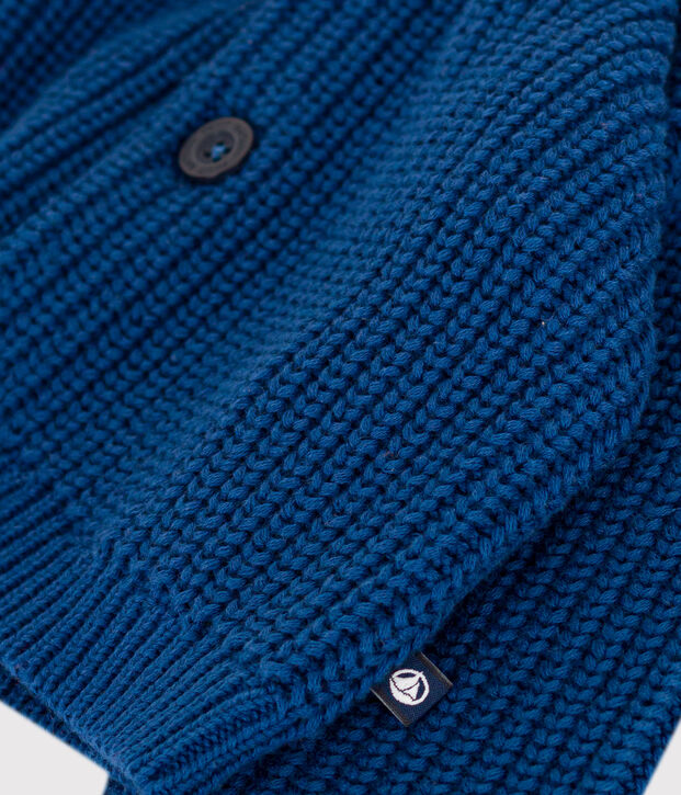C&aacute;rdigan de punto de algod&oacute;n para beb&eacute; azul
