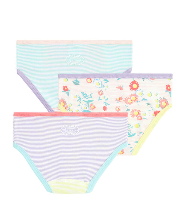 Tres braguitas altas para ni&ntilde;a multicolor