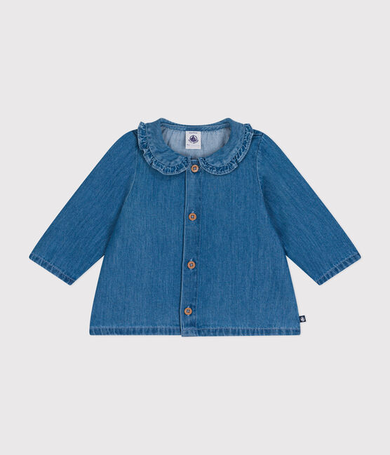 Blusa de tejido vaquero ligero para bebé azul DENIM CLAIR