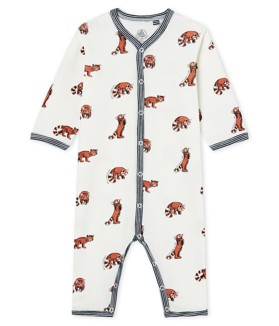 Pijama sin pies de punto para bebé niño blanco MARSHMALLOW/ MULTICO CN