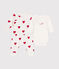 Conjunto de 3 piezas a rayas de algodón de bebé blanco MARSHMALLOW/rojo TERKUIT