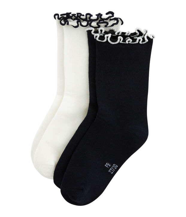 Juego de 2 pares de calcetines infantiles para ni&ntilde;a multicolor