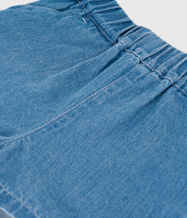 Shorts de tejido vaquero ligero para beb&eacute; azul