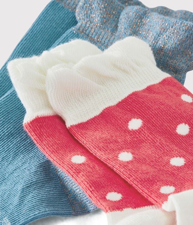 Lote de 2 pares de calcetines infantiles para ni&ntilde;a multicolor