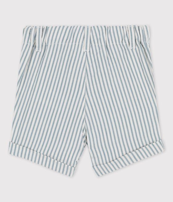 «Shorts» a rayas de tejido milrayas de bebé azul BRUT/blanco MARSHMALLOW