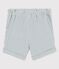«Shorts» a rayas de tejido milrayas de bebé azul BRUT/blanco MARSHMALLOW