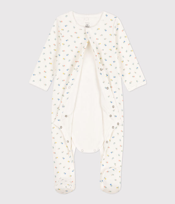 Bodyjama de algodón con flores blanco MARSHMALLOW/blanco MULTICO