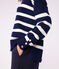 Jersey de cuello alto de lana y algodón a rayas para mujer azul SOIR/ MARSHMALLOW