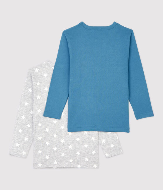 Juego de 2 camisetas de manga larga con estampado de estrellas de niño de algodón variante 1