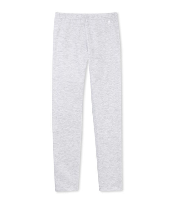 Legging de algodón stretch para niña gris Poussiere