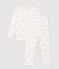 Pijama con estampado de letras multicolores de niño de algodón orgánico blanco MARSHMALLOW/blanco MULTICO