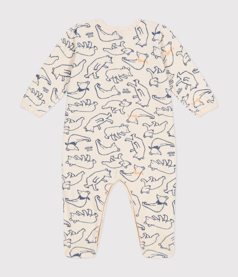 Pelele de terciopelo para beb&eacute; crudo/azul/multicolor