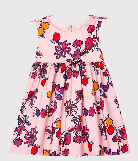 Vestido estampado sin mangas para bebé niña rosa MERVEILLE/blanco MULTICO