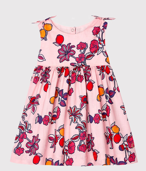 Vestido estampado sin mangas para beb&eacute; ni&ntilde;a rosa/multicolor