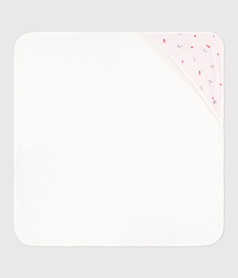 Capa de ba&ntilde;o de algod&oacute;n para beb&eacute; rosa BARELY/ MULTICO