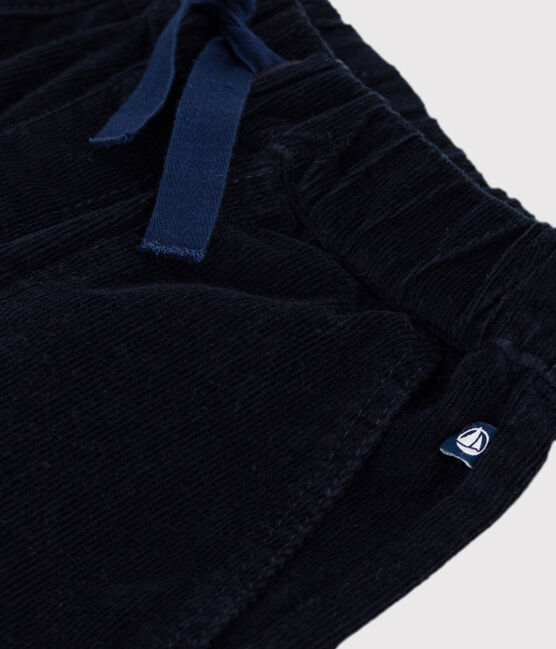 Pantalón infantil recto y liso de pana azul SMOKING