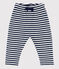 Pantalón de rizo a rayas para bebé azul MEDIEVAL/blanco MARSHMALLOW