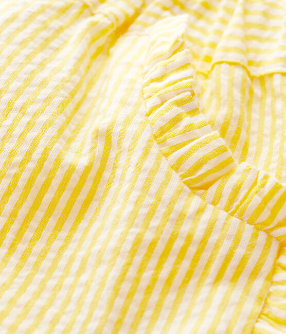 Pantalón corto de milrayas de bebé niña amarillo SHINE/blanco MARSHMALLOW