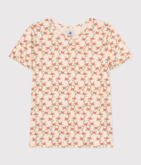 Camiseta LA RECTA de algodón con cuello redondo para mujer blanco AVALANCHE/ MULTICO