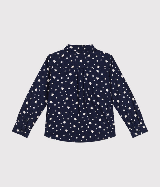 Camisa de franela para niño azul MEDIEVAL/blanco MARSHMALLOW