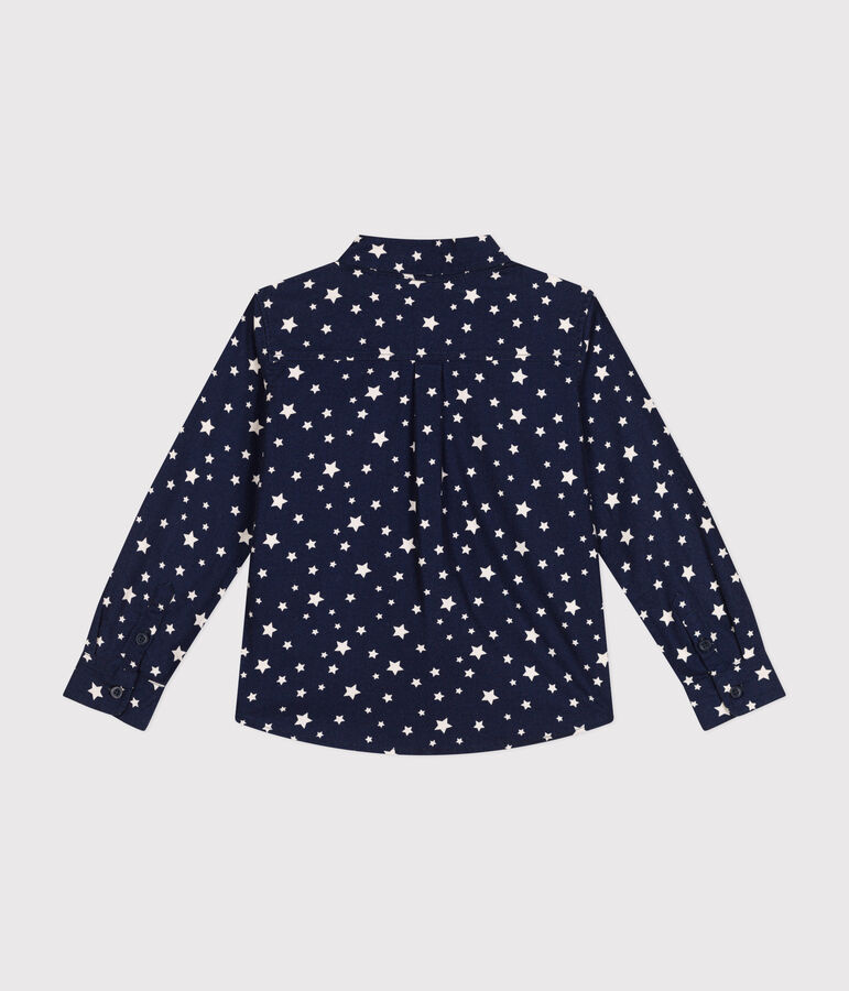 Camisa de franela para ni&ntilde;o azul/blanco