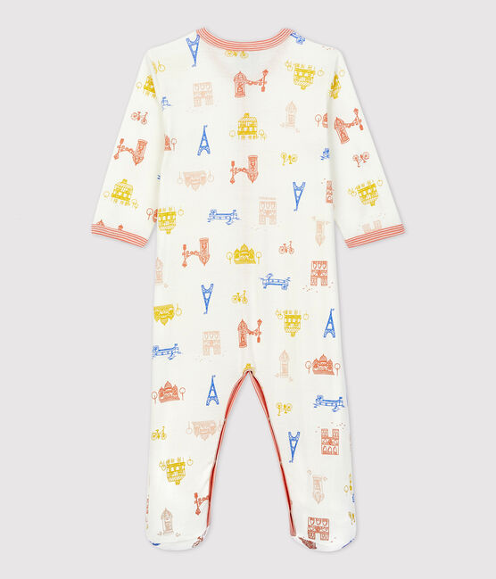 Pelele de bebé con estampado de París de algodón blanco MARSHMALLOW/blanco MULTICO