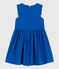 Vestido infantil de lino liso sin mangas azul PORCELANA