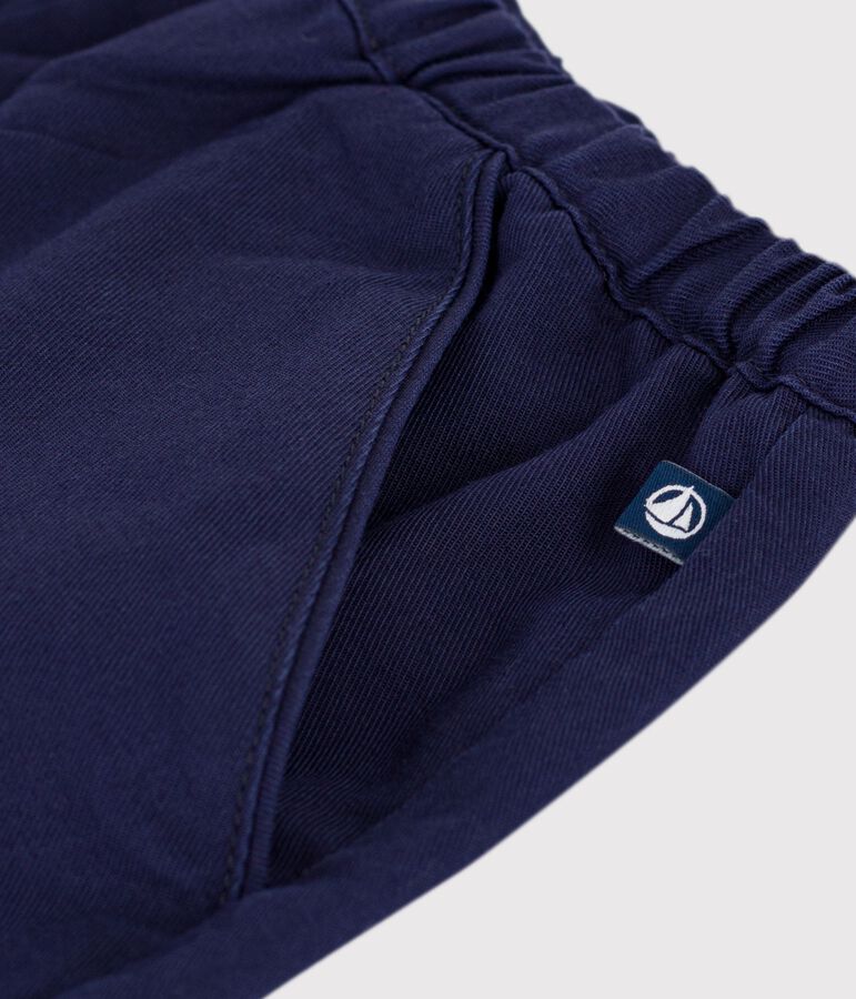 Shorts infantiles de algod&oacute;n liso azul SOIR