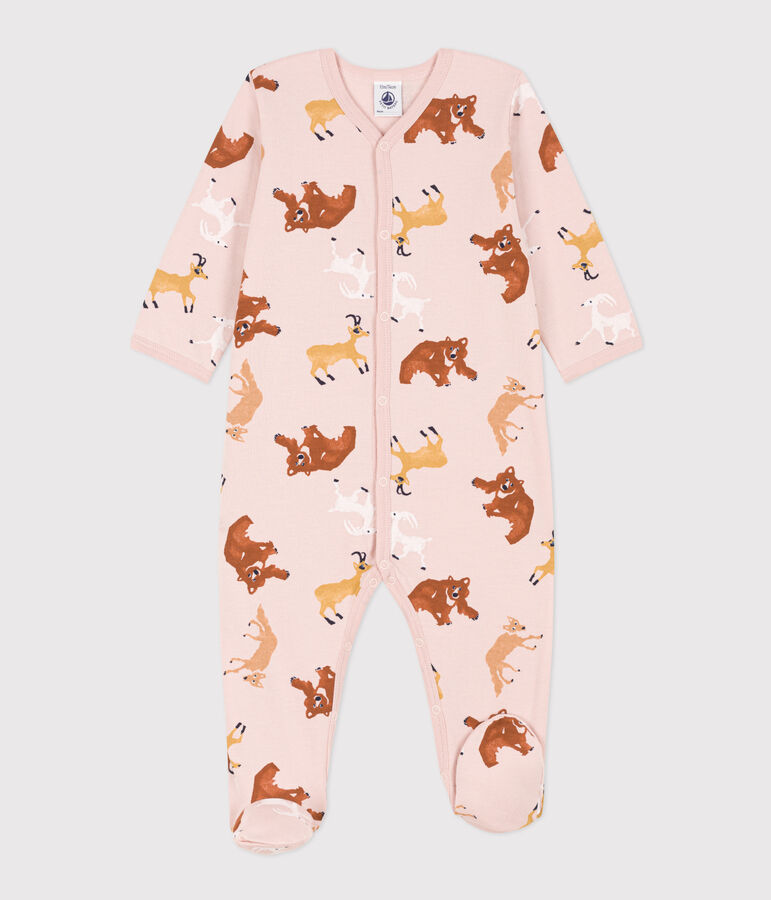 Pijama de felpa con animales para beb&eacute; rosa/multicolor