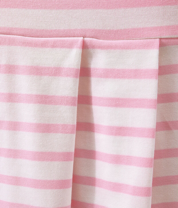 Vestido de manga corta blanco/rosa