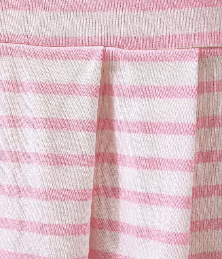 Vestido de manga corta blanco/rosa