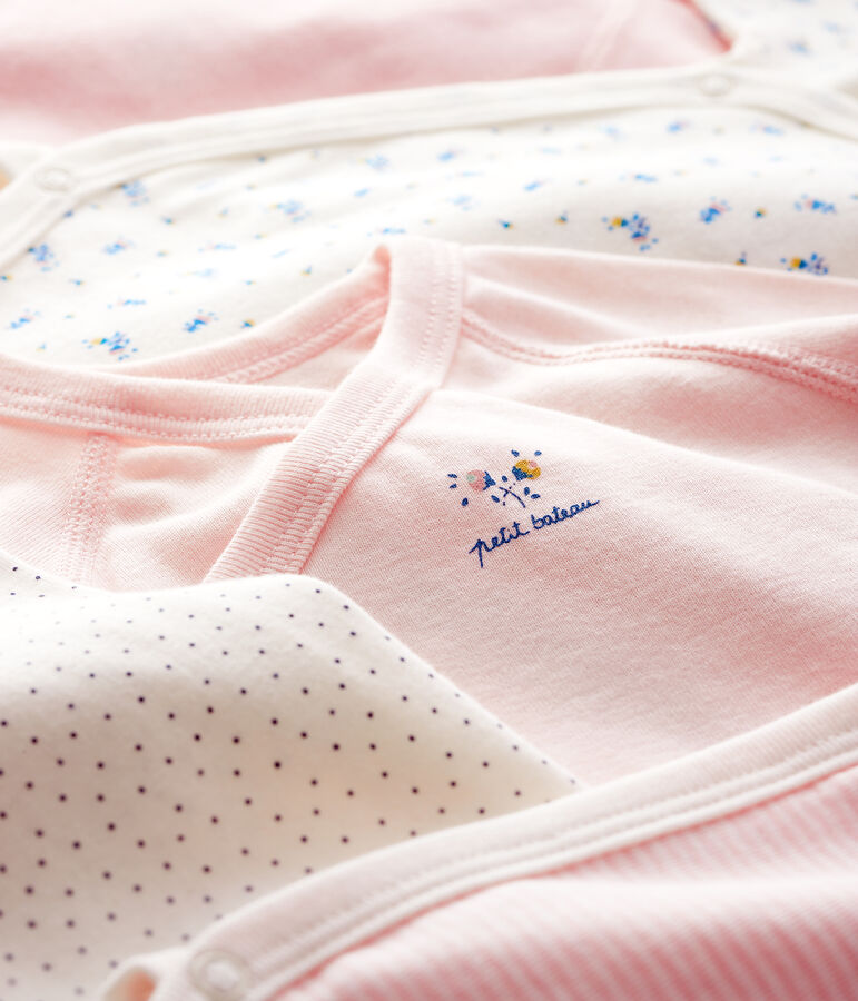 Juego de 5 bodis cruzados de manga larga de beb&eacute; de algod&oacute;n org&aacute;nico multicolor