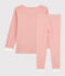 Pijama milrayas de algodón orgánico infantil unisex rosa PAPAYE/ MARSHMALLOW