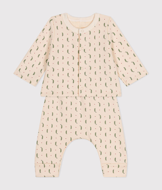 Conjunto de 2 piezas de mulet&oacute;n para beb&eacute; crudo/multicolor