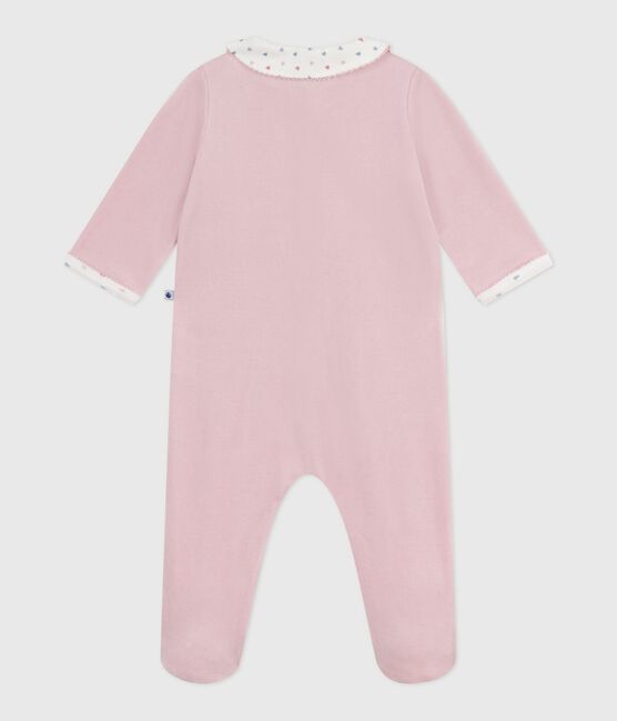 Pijama de terciopelo con cuello para bebé rosa JOLI