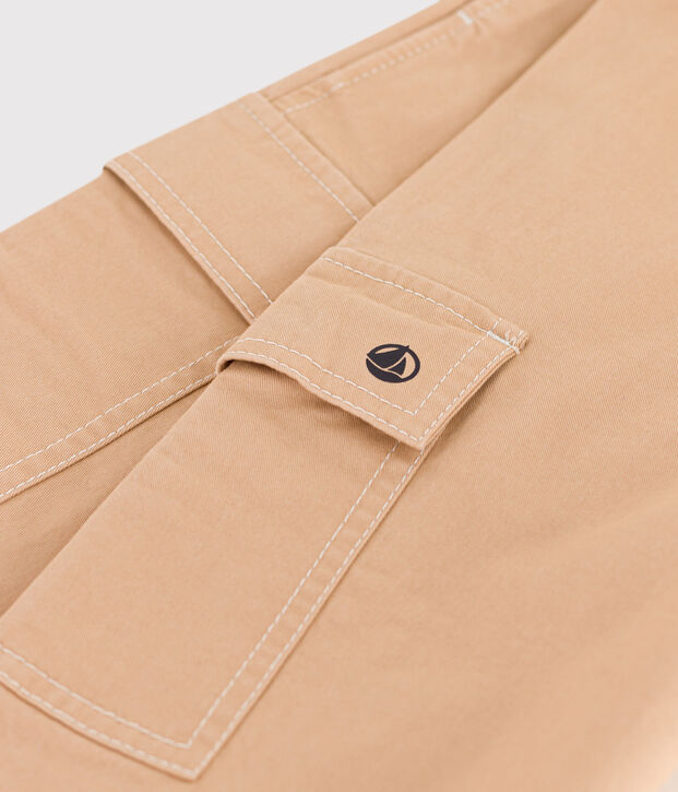 Pantal&oacute;n cargo de sarga de ni&ntilde;a / ni&ntilde;o beige