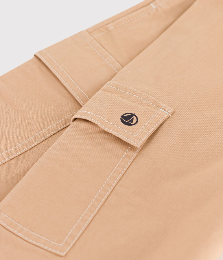 Pantal&oacute;n cargo de sarga de ni&ntilde;a / ni&ntilde;o beige