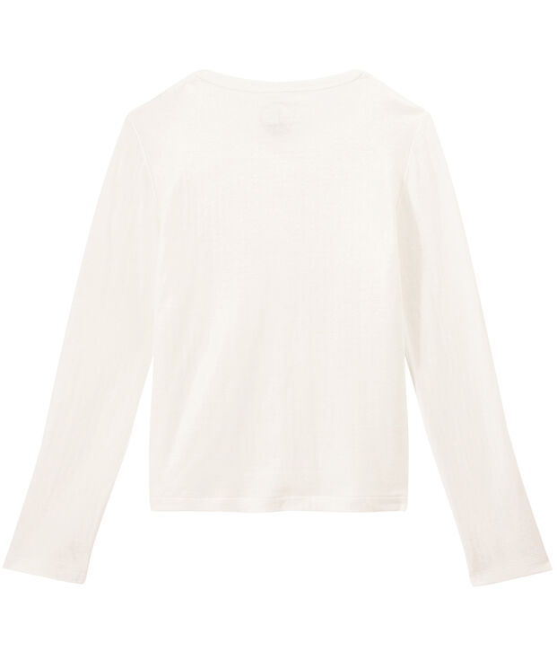 Cardigan en t&uacute;bico extrafino para mujer blanco