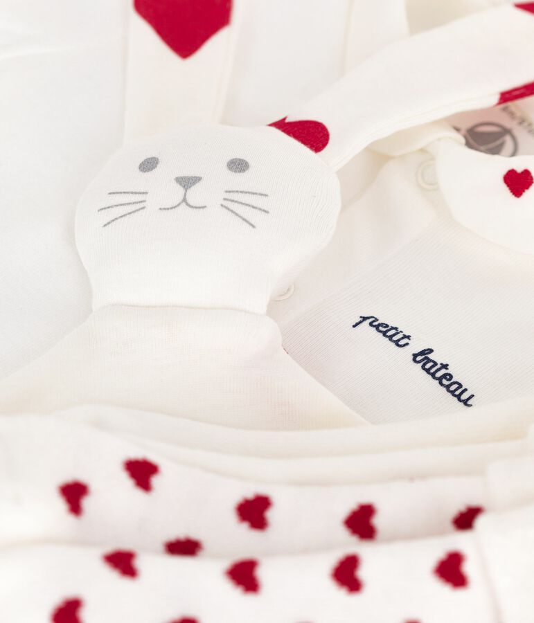 Conjunto de regalo con body, doudou y calcetines de algod&oacute;n para reci&eacute;n nacido multicolor