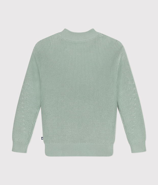 Jersey de punto ingl&eacute;s de algod&oacute;n para mujer verde